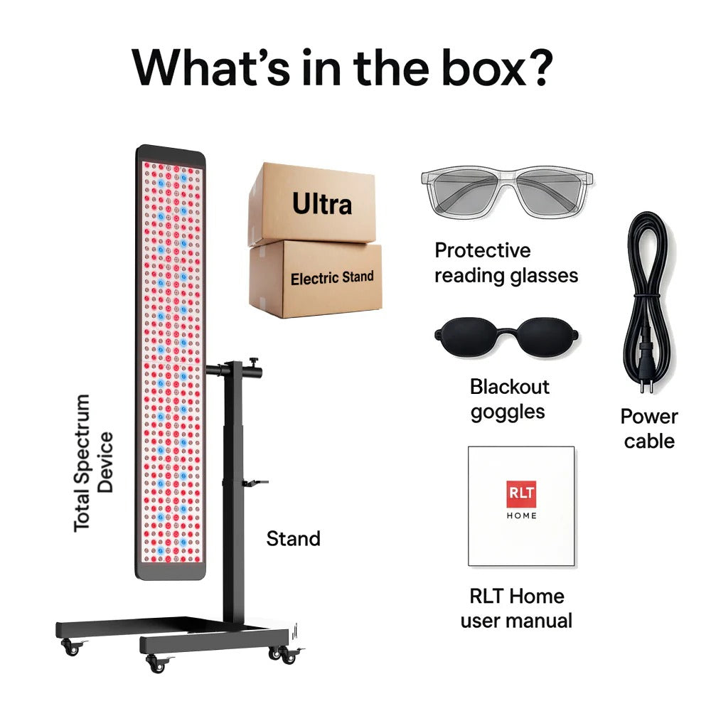 Red Light Therapy Panel Total Spectrum Ultra with Electric Stand by RLT Home