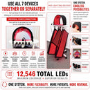 Full Body Red Light Therapy System showing seven independently powered devices for flexible multi-area treatments
