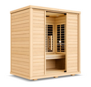 Sunlighten Infrared Sauna, Amplify III - Fits Up to 3 People, Removable Bench, Chromotherapy Lighting, Premium Sound System