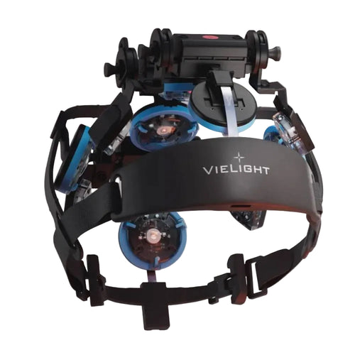 Underside view of the Neuro Pro 2 headset, highlighting the patented Vie-LED modules designed for direct contact with the skull.