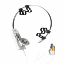 Close-up view of the Vielight V-Immune hardware components, including the adjustable strap, the LED array for the thymus module, and the dual-wavelength (633 nm and 810 nm) nasal light applicator.